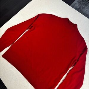 💯Cashmere Investments  Bold Red Turtleneck Sweater